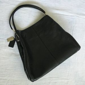 COACH Madison Leather Phoebe Shoulder Bag, Black